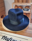 LEIFUR Adventure FEDORA | BEAVER HUNDRED | DARK NAVY BLUE COLOR | WESTERN WEIGHT | SIZE 58, US 7 1/4 - Hufvud