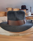 LEIFUR Adventure FEDORA | BEAVER HUNDRED WESTERN WEIGHT | ANTRACITE GRAY COLOR | SIZE 59, US 7 3/8