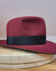 LEIFUR FEDORA | BURGUNDY | RABBIT & HARE DELUXE BLEND | SIZE 60, US 7 1/2