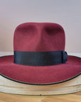 LEIFUR FEDORA | BURGUNDY | RABBIT & HARE DELUXE BLEND | SIZE 60, US 7 1/2
