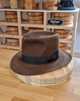 LEIFUR Lucky FEDORA | 50X BEAVER BLEND | SABLE BROWN | SIZE 58, US 7 1/4