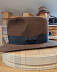 LEIFUR Lucky FEDORA | 50X BEAVER BLEND | SABLE BROWN | SIZE 58, US 7 1/4