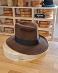LEIFUR Lucky FEDORA | 50X BEAVER BLEND | SABLE BROWN | SIZE 58, US 7 1/4