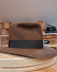 LEIFUR Lucky FEDORA | 50X BEAVER BLEND | SABLE BROWN | SIZE 59, US 7 3/8