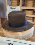 LEIFUR Lucky FEDORA | BEAVER HUNDRED | SABLE BROWN COLOR | SIZE 57, US 7 1/8 - Hufvud