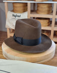 LEIFUR Lucky FEDORA | BEAVER HUNDRED | SABLE BROWN COLOR | SIZE 58, US 7 1/4 - Hufvud
