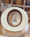 LEIFUR Lucky FEDORA | HAND WOVEN ECUADORIAN STRAW | CUENCA GRADE TWENTY | NATURAL COLOR | SIZE 59, US 7 3/8 - Hufvud