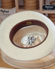 LEIFUR Lucky FEDORA | HAND WOVEN ECUADORIAN STRAW | CUENCA GRADE TWENTY | NATURAL COLOR | SIZE 59, US 7 3/8 - Hufvud