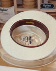 LEIFUR Lucky FEDORA | HAND WOVEN ECUADORIAN STRAW | CUENCA GRADE TWENTY | NATURAL COLOR | SIZE 59, US 7 3/8 - Hufvud