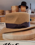 LEIFUR Lucky FEDORA | NUTRIA | CAMEL COLOR | SIZE 59, US 7 3/8