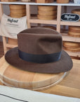 LEIFUR Lucky FEDORA | RABBIT & HARE DELUXE BLEND FELT | SABLE BROWN COLOR | SIZE 56, US 7 - Hufvud