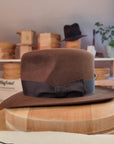 LEIFUR Lucky FEDORA | RABBIT & HARE DELUXE BLEND FELT | SABLE BROWN COLOR | SIZE 56, US 7 - Hufvud