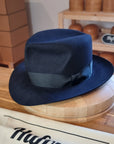 LEIFUR Adventure FEDORA | BEAVER HUNDRED | DARK NAVY BLUE COLOR | WESTERN WEIGHT | SIZE 58, US 7 1/4