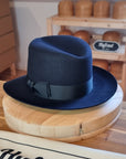 LEIFUR Adventure FEDORA | BEAVER HUNDRED | DARK NAVY BLUE COLOR | WESTERN WEIGHT | SIZE 58, US 7 1/4