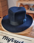 LEIFUR Adventure FEDORA | BEAVER HUNDRED | DARK NAVY BLUE COLOR | WESTERN WEIGHT | SIZE 58, US 7 1/4