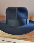 LEIFUR Adventure FEDORA | BEAVER HUNDRED | DARK NAVY BLUE COLOR | WESTERN WEIGHT | SIZE 58, US 7 1/4