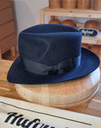 LEIFUR Adventure FEDORA | BEAVER HUNDRED | DARK NAVY BLUE COLOR | WESTERN WEIGHT | SIZE 58, US 7 1/4