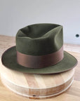 WHIPPET FEDORA | DELUXE RABBIT & HARE BLEND | MOSS GREEN | SIZE 59, US 7 3/8
