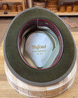 WHIPPET FEDORA | DELUXE RABBIT & HARE BLEND | MOSS GREEN | SIZE 60, US 7 1/2