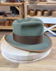 WHIPPET FEDORA | DELUXE RABBIT & HARE BLEND | SAGE GREEN | SIZE 59, US 7 3/8