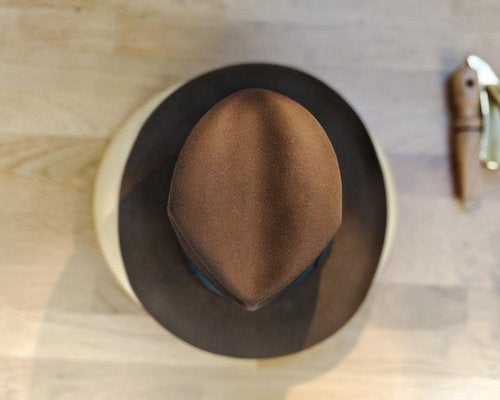LEIFUR Lucky FEDORA | SABLE BROWN | 100X BEAVER | SIZE 58, US 7 1/4