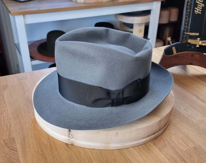 BOGART FEDORA | EMERALD GRAY | 50X BEAVER BLEND | SIZE 62, US 7 3/4