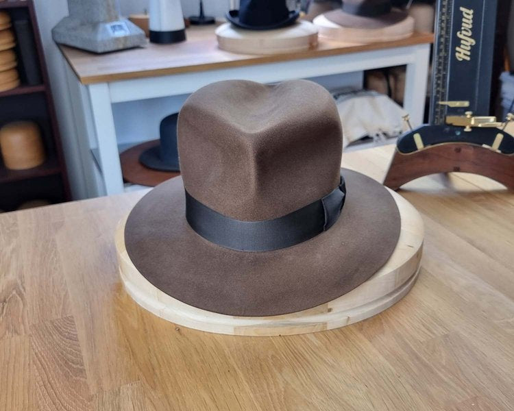 LEIFUR Raven Crown FEDORA | SABLE BROWN | 100X BEAVER | SIZE 62, US 7 3/4