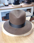 LEIFUR Raven Crown FEDORA | SABLE BROWN | 100X BEAVER | SIZE 62, US 7 3/4