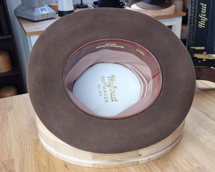 LEIFUR Raven Crown FEDORA | SABLE BROWN | 100X BEAVER | SIZE 62, US 7 3/4