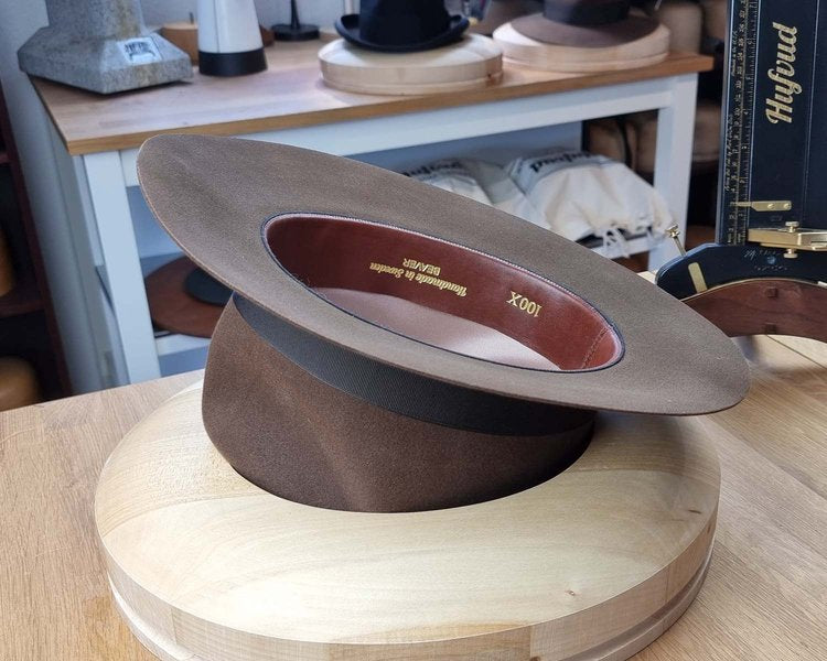 LEIFUR Raven Crown FEDORA | SABLE BROWN | 100X BEAVER | SIZE 62, US 7 3/4