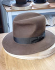 LEIFUR Raven Crown FEDORA | SABLE BROWN | 100X BEAVER | SIZE 59, US 7 3/8