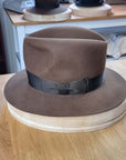 LEIFUR Raven Crown FEDORA | SABLE BROWN | 100X BEAVER | SIZE 59, US 7 3/8