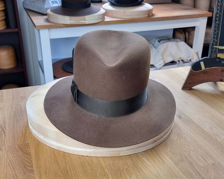 LEIFUR Raven Crown FEDORA | SABLE BROWN | 100X BEAVER | SIZE 59, US 7 3/8