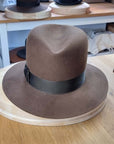 LEIFUR Raven Crown FEDORA | SABLE BROWN | 100X BEAVER | SIZE 59, US 7 3/8