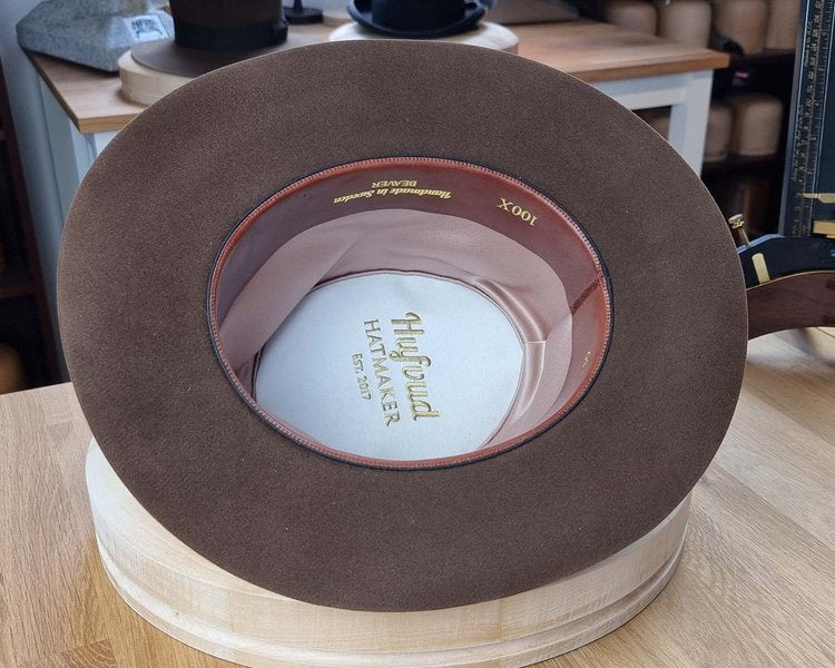 LEIFUR Raven Crown FEDORA | SABLE BROWN | 100X BEAVER | SIZE 59, US 7 3/8