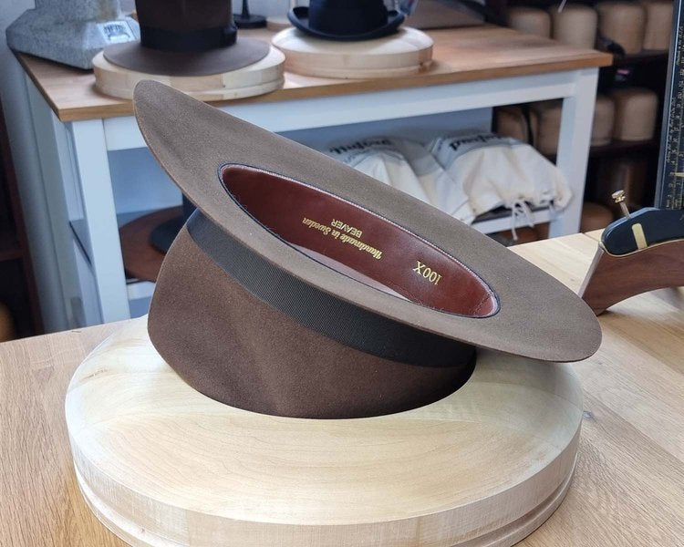 LEIFUR Raven Crown FEDORA | SABLE BROWN | 100X BEAVER | SIZE 59, US 7 3/8