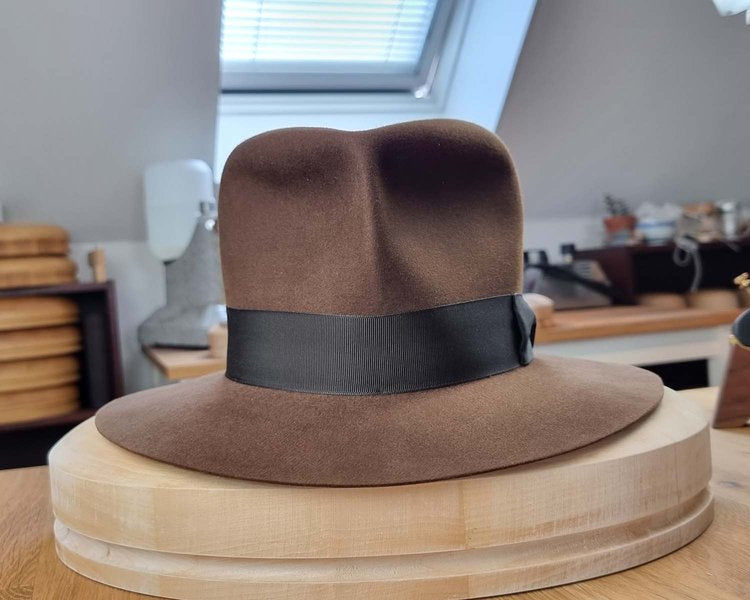 LEIFUR Raven Crown FEDORA | SABLE BROWN | 100X BEAVER | SIZE 59, US 7 3/8