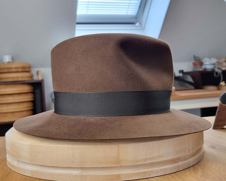 LEIFUR Raven Crown FEDORA | SABLE BROWN | 100X BEAVER | SIZE 59, US 7 3/8