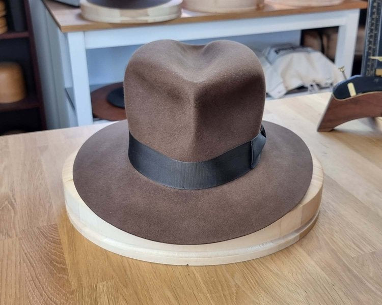 LEIFUR Raven Crown FEDORA | SABLE BROWN | 100X BEAVER | SIZE 60, US 7 1/2