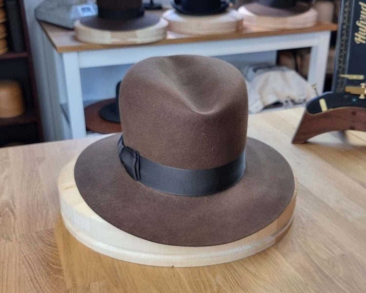 LEIFUR Raven Crown FEDORA | SABLE BROWN | 100X BEAVER | SIZE 60, US 7 1/2