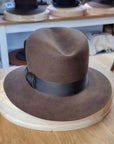 LEIFUR Raven Crown FEDORA | SABLE BROWN | 100X BEAVER | SIZE 60, US 7 1/2