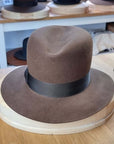 LEIFUR Raven Crown FEDORA | SABLE BROWN | 100X BEAVER | SIZE 60, US 7 1/2