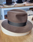LEIFUR Raven Crown FEDORA | SABLE BROWN | 100X BEAVER | SIZE 60, US 7 1/2