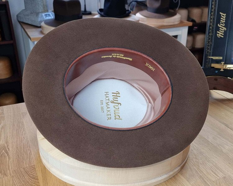 LEIFUR Raven Crown FEDORA | SABLE BROWN | 100X BEAVER | SIZE 60, US 7 1/2