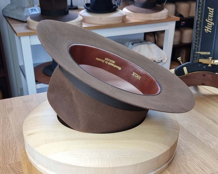 LEIFUR Raven Crown FEDORA | SABLE BROWN | 100X BEAVER | SIZE 60, US 7 1/2