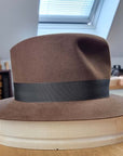 LEIFUR Raven Crown FEDORA | SABLE BROWN | 100X BEAVER | SIZE 60, US 7 1/2