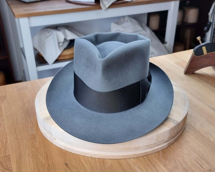 BOGART FEDORA | EMERALD GRAY | 100X BEAVER | SIZE 58, US 7 1/4
