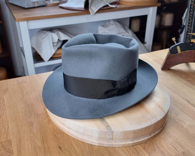 BOGART FEDORA | EMERALD GRAY | 100X BEAVER | SIZE 58, US 7 1/4