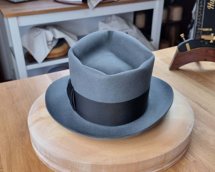 BOGART FEDORA | EMERALD GRAY | 100X BEAVER | SIZE 58, US 7 1/4