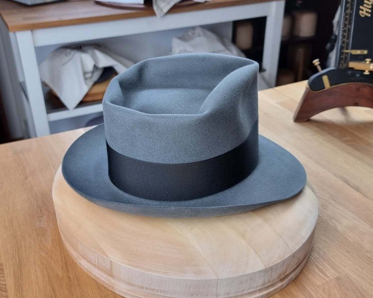BOGART FEDORA | EMERALD GRAY | 100X BEAVER | SIZE 58, US 7 1/4